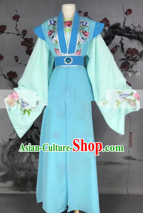 Professional Chinese Traditional Beijing Opera Niche Clothing Ancient Scholar Blue Costume for Men