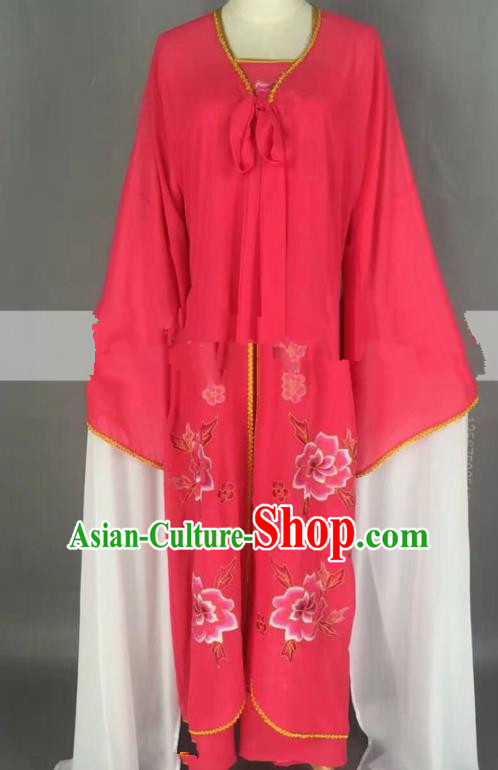 Chinese Traditional Peking Opera Actress Servant Girl Rosy Dress Ancient Poor Lady Costume for Women