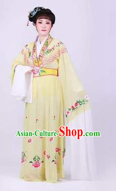 Chinese Traditional Peking Opera Actress Rich Lady Yellow Dress Ancient Royal Princess Costume for Women