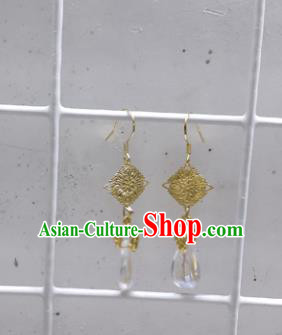 Chinese Traditional Hanfu Golden Earrings Ancient Princess Ear Accessories for Women