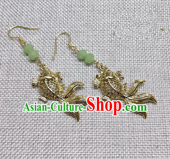 Chinese Traditional Hanfu Goldfish Earrings Ancient Princess Ear Accessories for Women