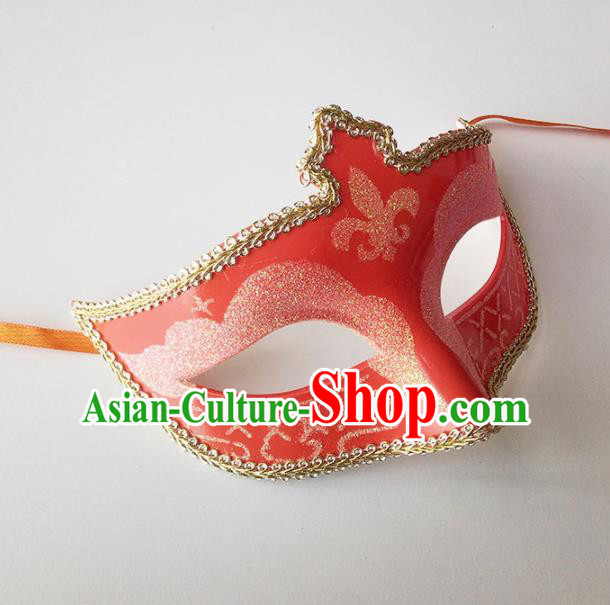 Handmade Halloween Cosplay Venice Carnival Red Mask Fancy Ball Stage Show Face Masks Accessories for Women