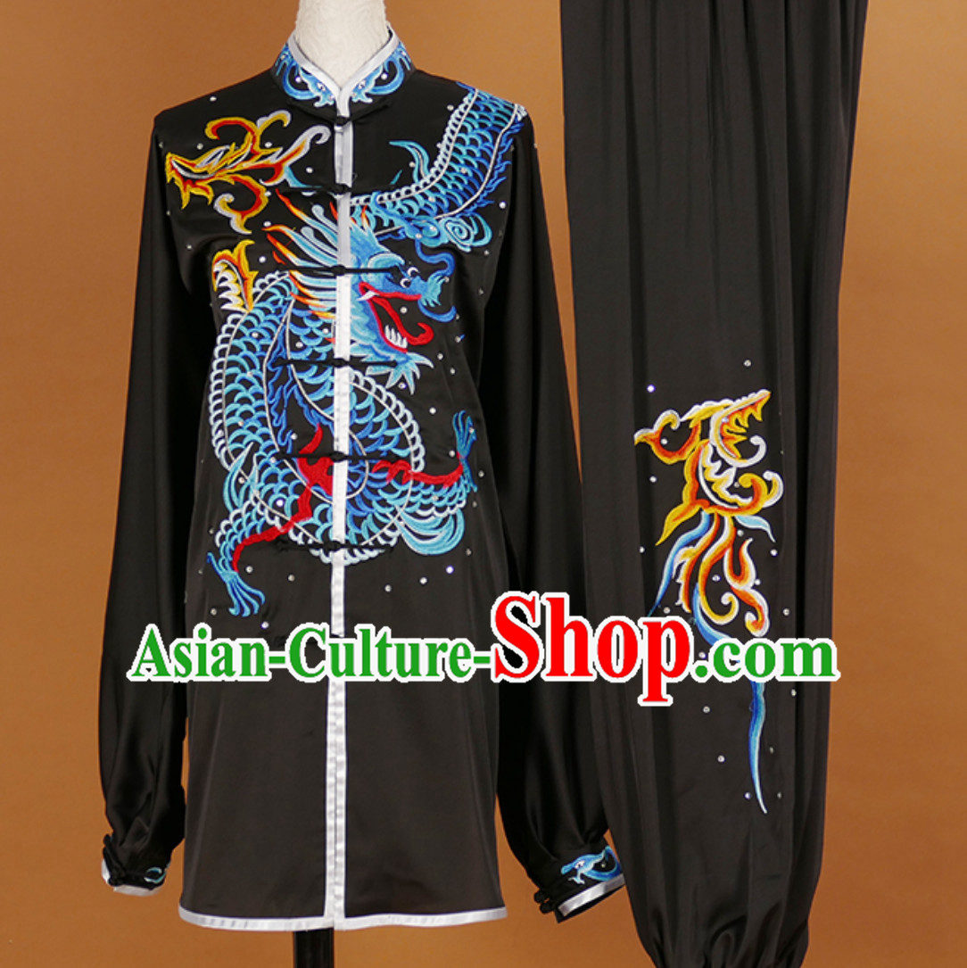 Male Martial Arts Suits Kung Fu Dress Tai Ji Suits Stage Performance Competition Full Set