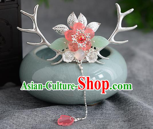 Chinese Ancient Tang Dynasty Palace Princess Antler Hairpins Traditional Hanfu Court Hair Accessories for Women