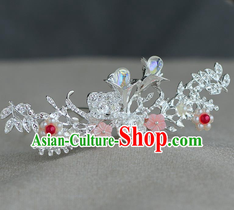 Chinese Ancient Tang Dynasty Princess Crystal Hair Clip Hairpins Traditional Hanfu Court Hair Accessories for Women