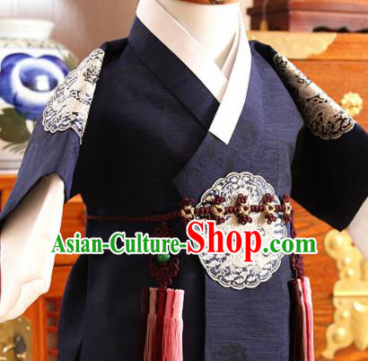 Traditional Korean Hanbok Waist Accessories Asian Korea Fashion Apparel Brown Belts for Kids