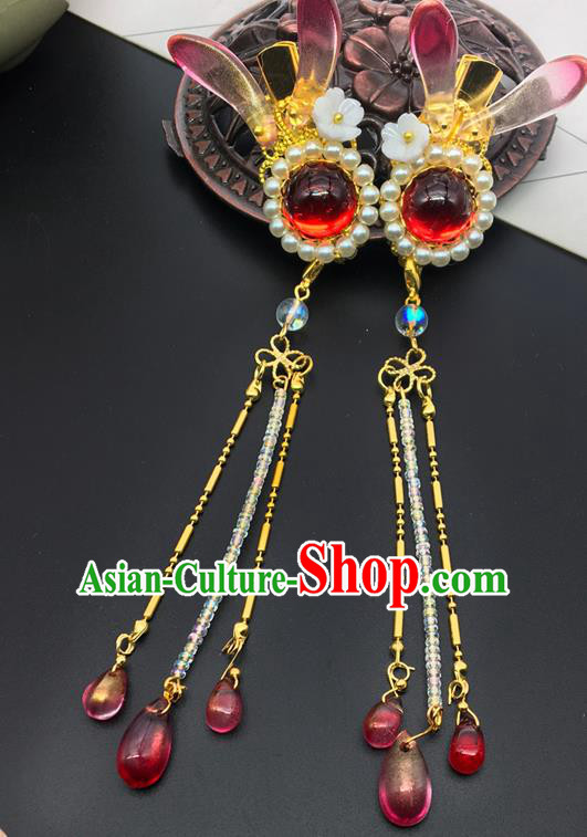 Chinese Ancient Ming Dynasty Princess Pearls Hair Claws Hairpins Traditional Hanfu Court Hair Accessories for Women