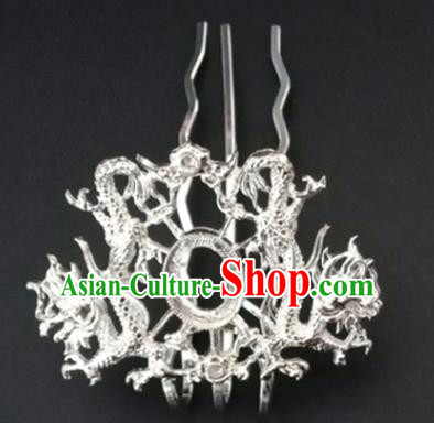 Chinese Ancient Ming Dynasty Princess Dragon Hair Crown Hairpins Traditional Hanfu Court Hair Accessories for Women