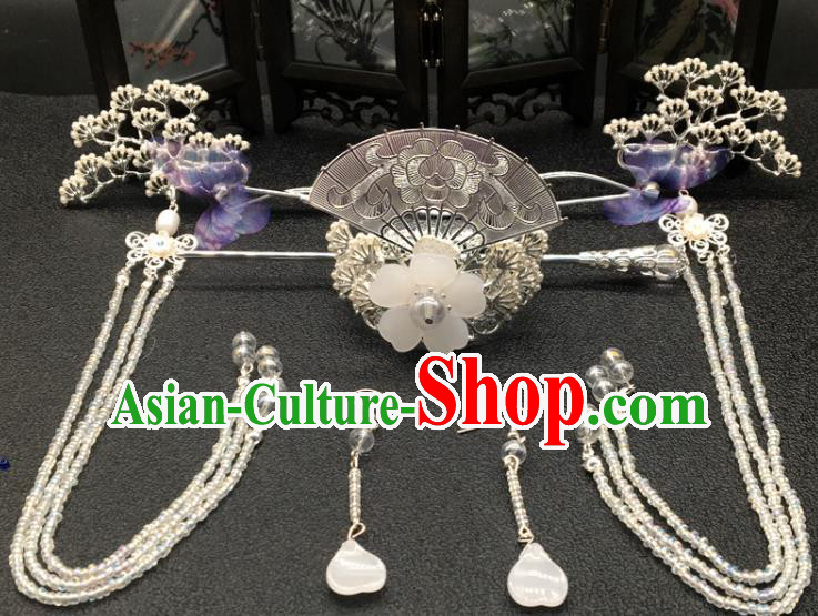 Chinese Ancient Ming Dynasty Princess Pine Hair Crown Hairpins Traditional Hanfu Court Hair Accessories for Women