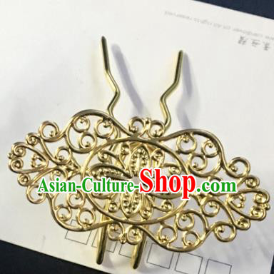 Chinese Ancient Tang Dynasty Princess Golden Hair Clip Hairpins Traditional Hanfu Court Hair Accessories for Women