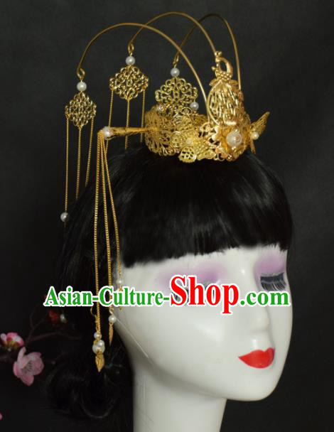 Chinese Ancient Tang Dynasty Queen Phoenix Coronet Hairpins Traditional Hanfu Court Hair Accessories for Women