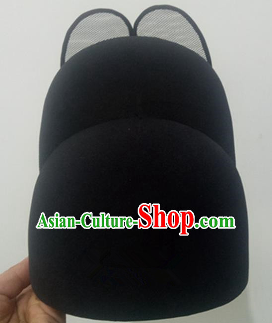 Chinese Traditional Handmade Ming Dynasty Officer Black Veil Hat Ancient Drama Bridegroom Headwear for Men
