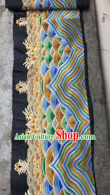 Chinese Traditional Embroidery Cloth Accessories National Embroidered Waves Dress Patch