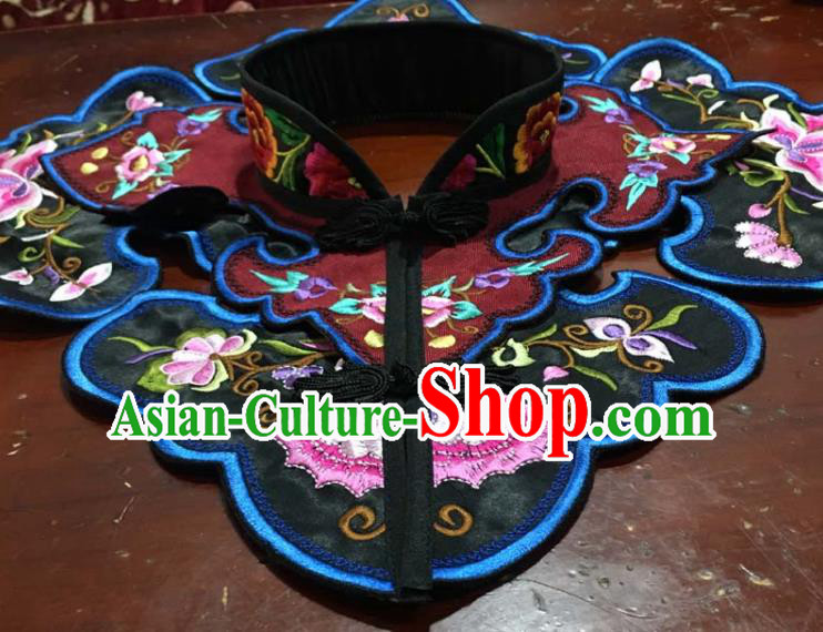 Chinese Traditional Embroidery Butterfly Black Shoulder Accessories National Embroidered Cloud Patch