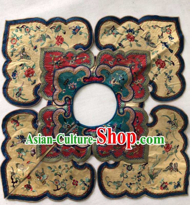 Chinese Traditional Embroidery Phoenix Yellow Shoulder Accessories National Embroidered Cloud Patch
