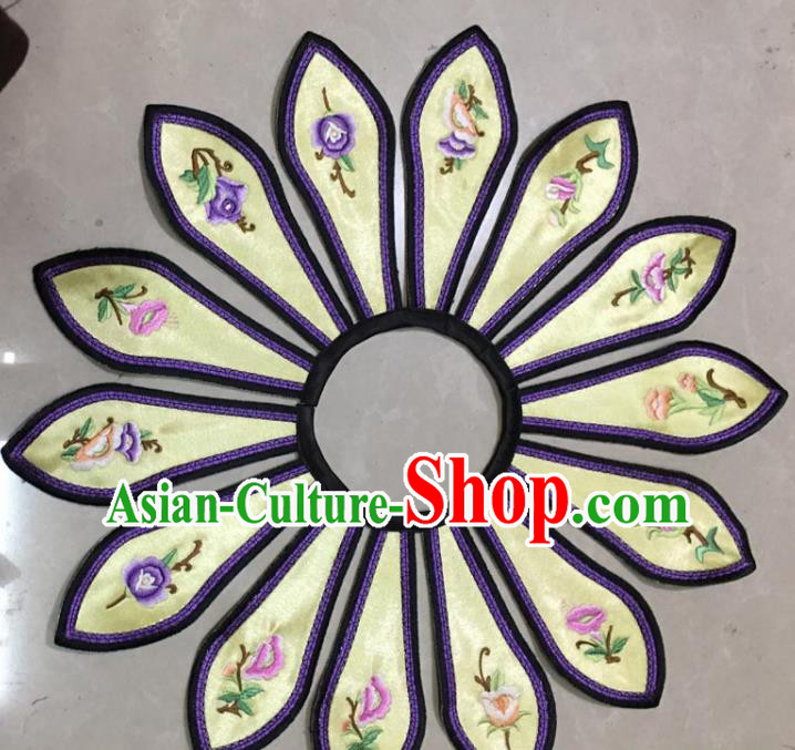 Chinese Traditional Embroidery Yellow Collar Shoulder Accessories National Embroidered Patch