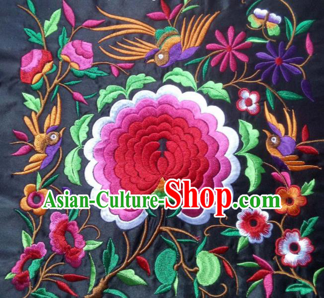 Chinese Traditional National Embroidered Peony Applique Dress Patch Embroidery Cloth Accessories