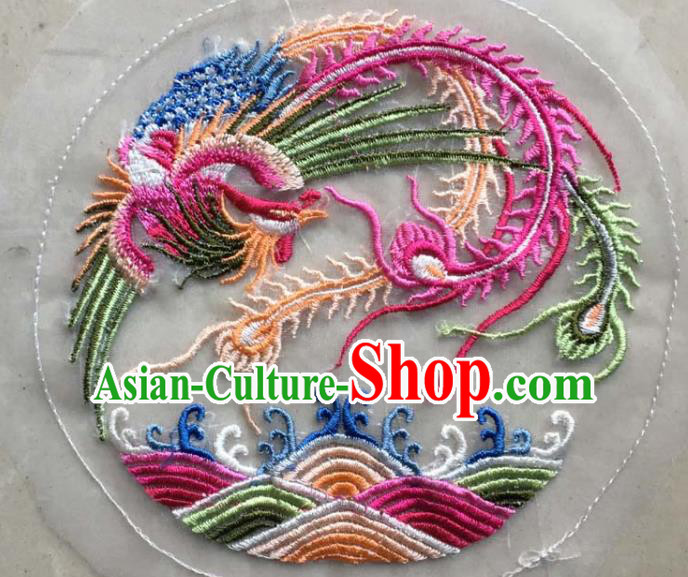 Chinese Traditional National Embroidered Phoenix Applique Dress Patch Embroidery Cloth Accessories