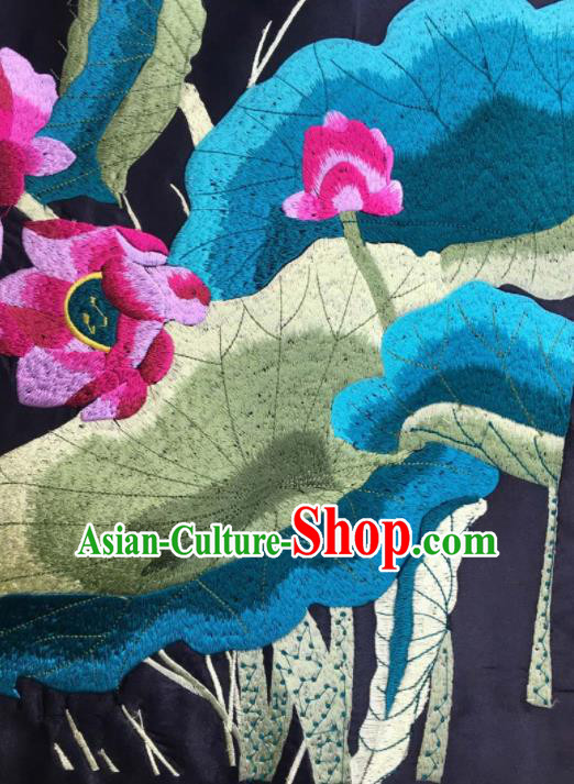 Chinese Traditional National Embroidered Red Lotus Applique Dress Patch Embroidery Cloth Accessories