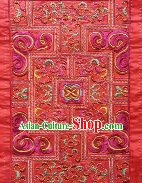 Chinese Traditional Embroidered Red Applique National Dress Patch Embroidery Cloth Accessories