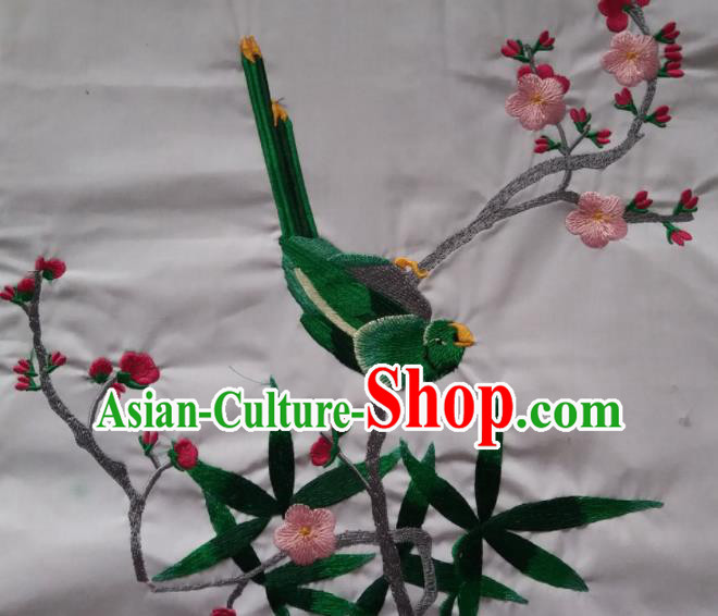 Chinese Traditional Embroidered Plum Bird Applique National Dress Patch Embroidery Cloth Accessories