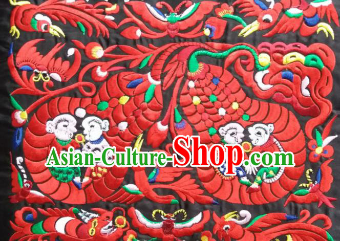 Chinese Traditional Embroidered Calabash Applique National Dress Patch Embroidery Cloth Accessories