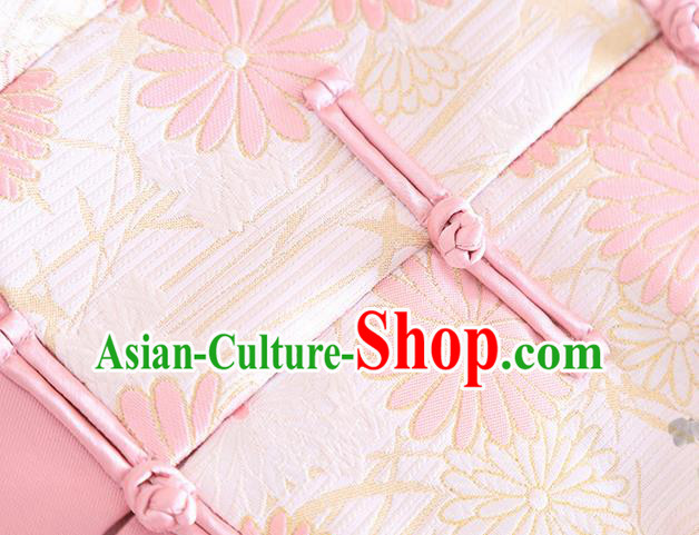Chinese Traditional Tang Suit Pink Jacket National Costume Qipao Upper Outer Garment for Women