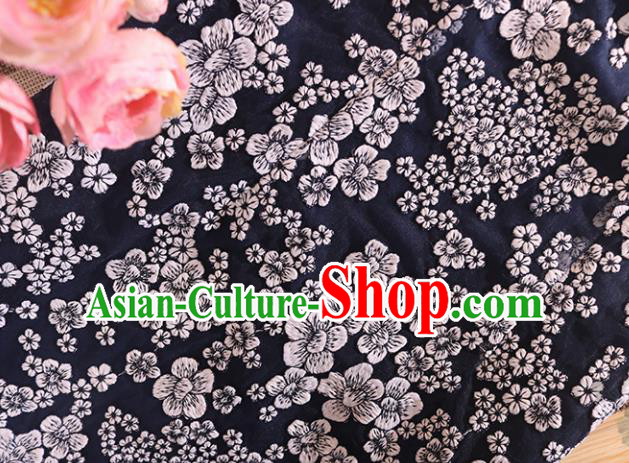 Chinese Traditional Tang Suit Printing Navy Cheongsam National Costume Qipao Dress for Women