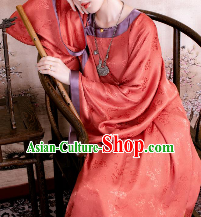 Traditional Chinese Late Qing Dynasty Orange Silk Qipao Dress National Tang Suit Cheongsam Costume for Women