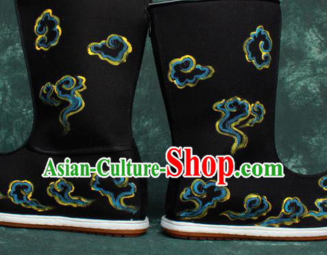 Chinese Traditional Beijing Opera Takefu Boots Ancient Wealth God Shoes for Men