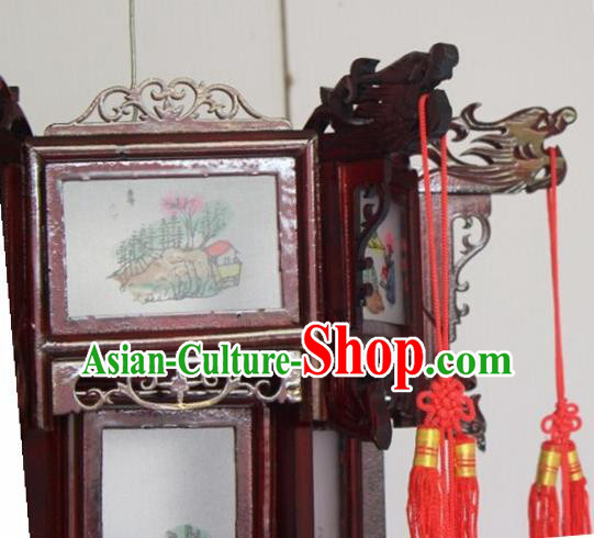 Chinese Traditional Carving Dragon Head Palace Lantern Asian New Year Handmade Lantern Ancient Lamp