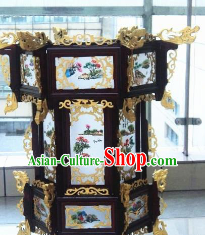 Chinese Traditional Handmade Wood Palace Lantern Asian New Year Lantern Ancient Lamp