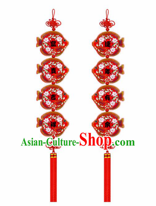 Chinese New Year Decoration Supplies China Traditional Spring Festival Wood Fish Pendant Items