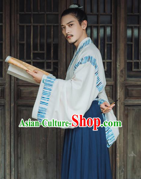 Traditional Chinese Jin Dynasty Nobility Childe Hanfu Clothing Ancient Swordsman Historical Costumes for Men