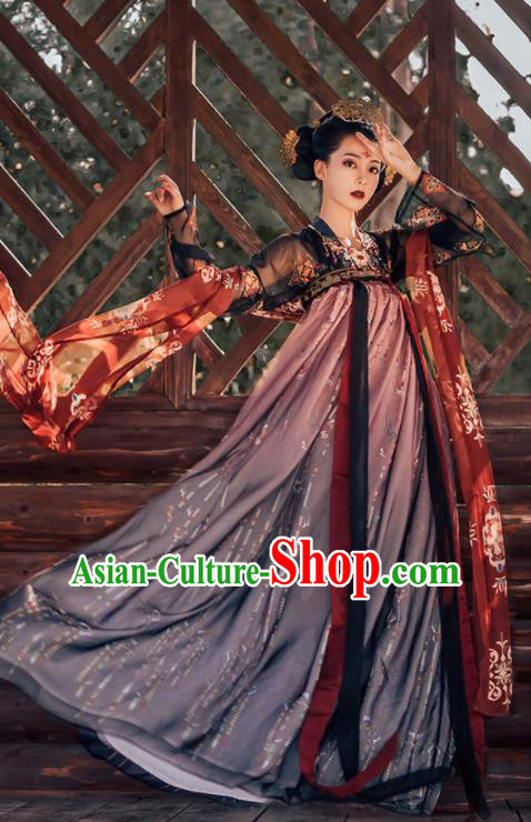 Traditional Chinese Tang Dynasty Imperial Consort Historical Costumes Ancient Royal Princess Hanfu Dress for Women