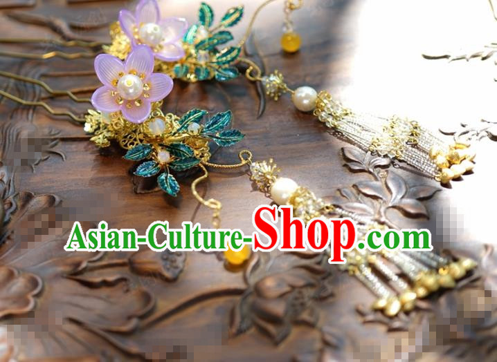 Traditional Chinese Handmade Court Pink Lotus Hairpins Hair Accessories Ancient Hanfu Hair Clip for Women