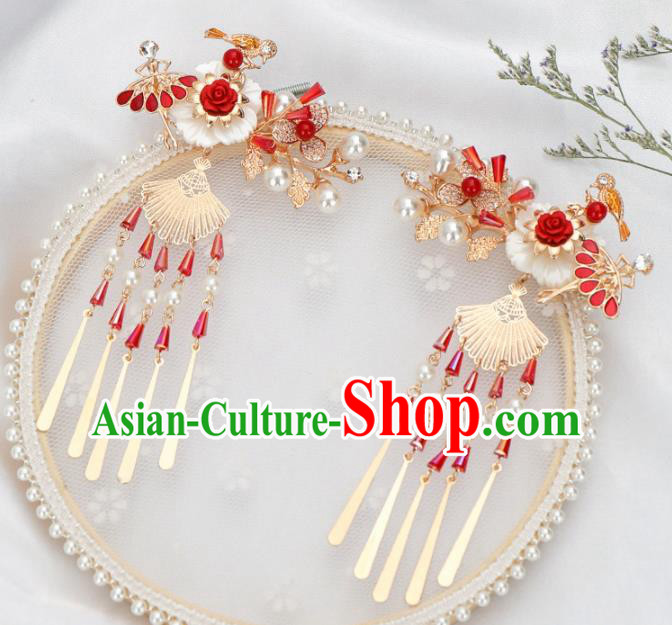 Traditional Chinese Ancient Hanfu Shell Hair Claws Court Queen Hairpins Handmade Hair Accessories for Women