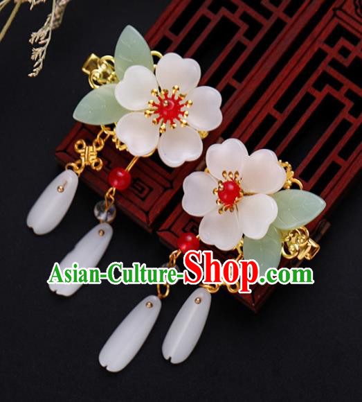 Traditional Chinese Ancient Hanfu Plum Tassel Hair Claws Court Queen Hairpins Handmade Hair Accessories for Women
