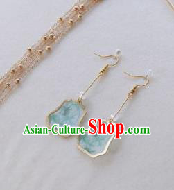 Traditional Chinese Classical Palm Leaf Fan Earrings Handmade Court Ear Accessories for Women