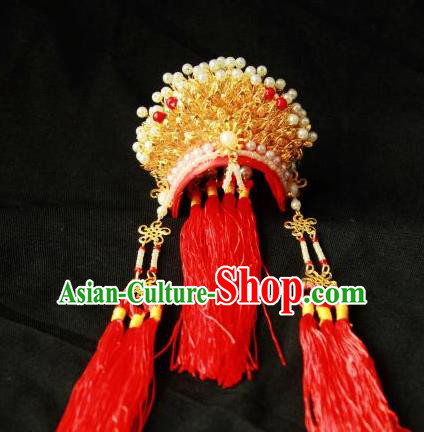 Traditional Chinese Handmade Beijing Opera Golden Phoenix Coronet Ancient Princess Hairpins Hair Accessories for Women