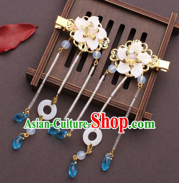 Traditional Chinese Hanfu Pink Flower Hair Claws Ancient Court Princess Hairpins Hair Accessories for Women