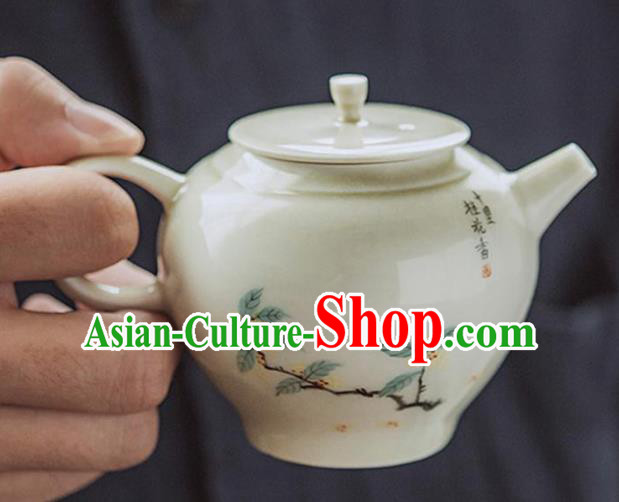 Chinese Classical Hand Made Jingdezhen Shi Teapot Porcelain Ceramics Tea Kettle