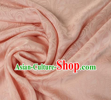 Traditional Chinese Classical Ombre Flowers Pattern Pink Silk Fabric Ancient Hanfu Dress Silk Cloth