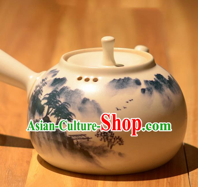 Chinese Classical Hand Painting Jingdezhen Shi Teapot Porcelain Ceramics Tea Kettle