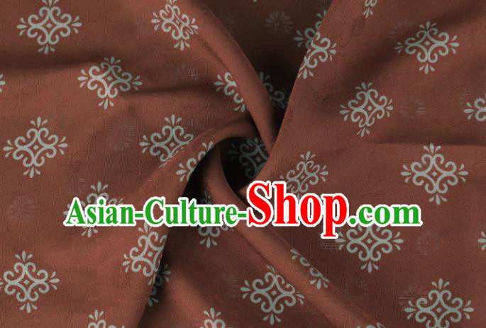 Traditional Chinese Classical Pattern Bronze Silk Fabric Ancient Hanfu Dress Silk Cloth