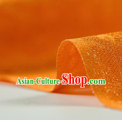 Traditional Chinese Classical Pattern Orange Silk Fabric Ancient Hanfu Dress Silk Cloth