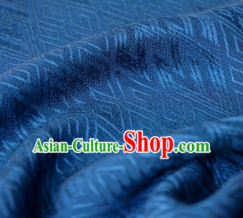Traditional Chinese Classical Lucky Pattern Navy Blue Silk Fabric Ancient Hanfu Dress Silk Cloth