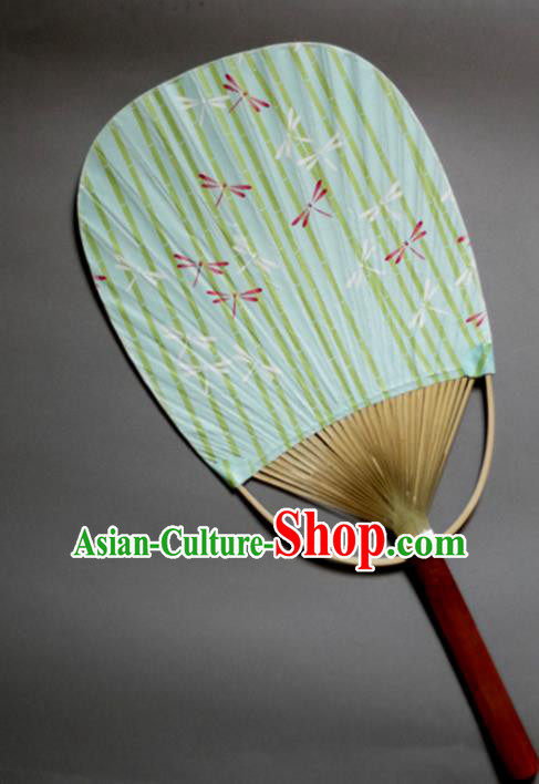 Traditional Chinese Handmade Green Paper Palace Fans Bamboo Fans