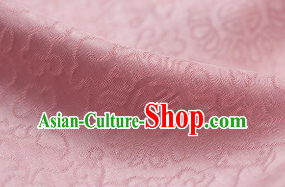 Traditional Chinese Classical Auspicious Pattern Design Pink Silk Fabric Ancient Hanfu Dress Silk Cloth
