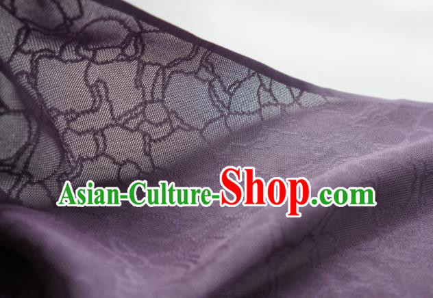 Traditional Chinese Classical Riverstones Pattern Design Deep Purple Silk Fabric Ancient Hanfu Dress Silk Cloth